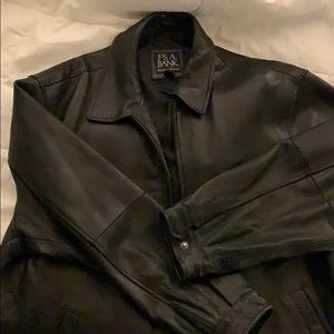 Genuine Black Leather Jacket By Jos. A. Bank